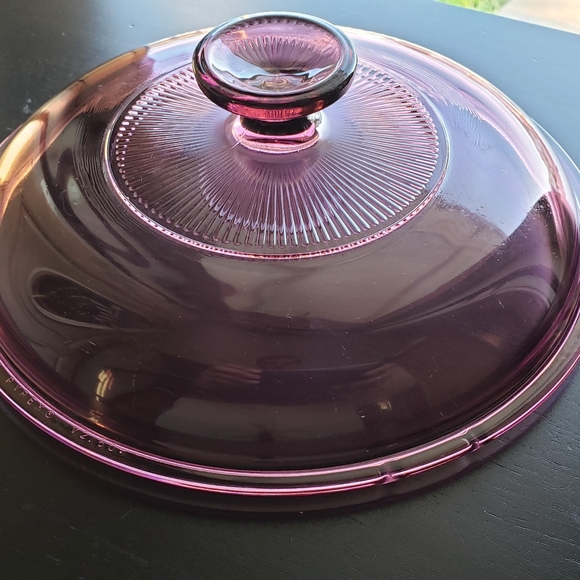 Vintage Pyrex/Corning #27/V2/5Cup Cranberry Purple Glass Cookware Lid Only - Picture 9 of 14